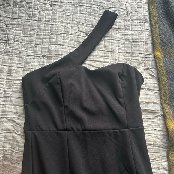 NWT Lulus Your Majesty One Shoulder Mermaid Maxi Black Formal Cocktail Dress. - Picture 4 of 10